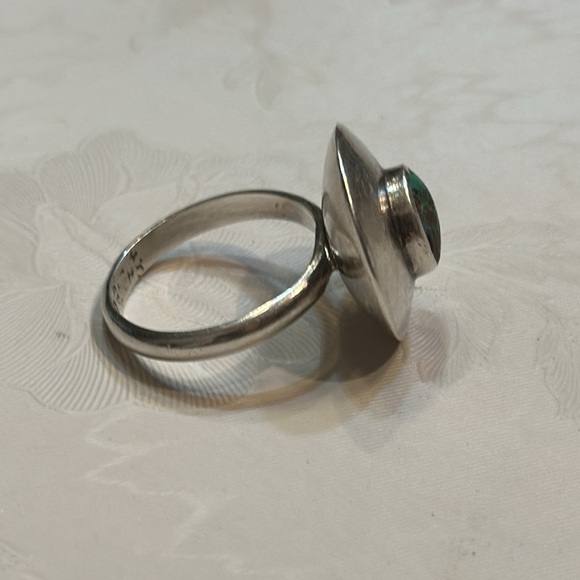 Vintage Real Azurite 925 Sterling Silver Geometric Ring size 7 3/4” STAMPED🔥🔥 - Picture 6 of 13